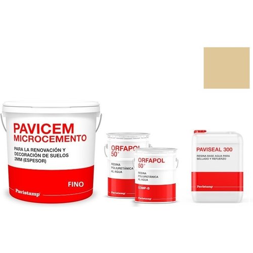 Kit microcemento 60 m2 monocomponente para paredes de yeso o pladur - poliuretano satinado-piedra