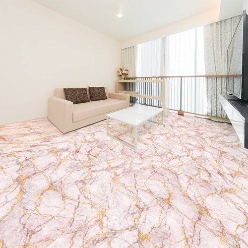 Vinilo baldosas piso de mármol rosa dorado brillante antideslizante - adhesivo pared - sticker revestimiento - 1 adhesivo 50x50cm