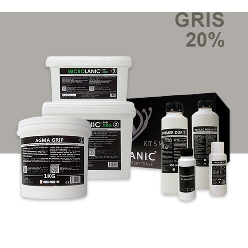 Microlanic kit microcemento 5m² sbc especial baños y cocinas baños, duchas y cocinas gris 20%