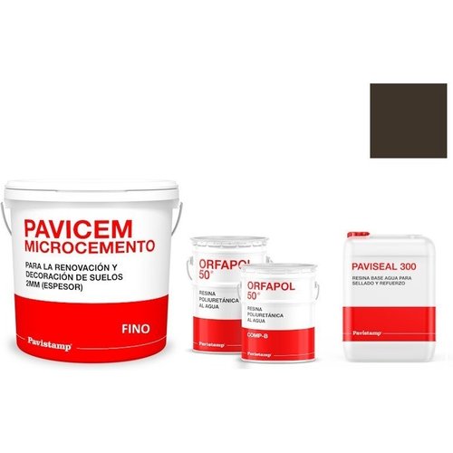 Kit microcemento 8 m2 monocomponente para paredes de yeso o pladur - poliuretano brillo-pizarra