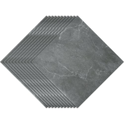 Suelo vinílico plano de pvc adhesivo, 22 piezas, 30 cm x 30 cm, aprox. papel pintado impermeable autoadhesivo de pvc de mármol gris de 2m²