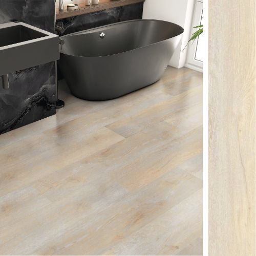 Suelo vinílico spc formato xl con subsuelo incorporado (6.5mm) en clic - 15 cajas (26.18 m²) crema antigua