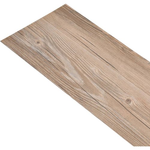 Lamas de suelo no autoadhesivas | tarimas de suelo pvc marrón roble 5,26 m² 2 mm cfw18007