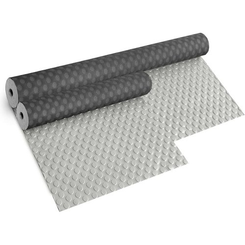 Alfombra de pvc antideslizante protege el suelo diseño en relieve círculos gris robusto 100x2300 cm