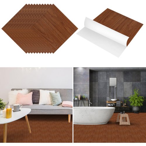 Baldosas de pvc adhesivo -3 cajas de 33 baldosas de vinilo autoadhesivo - color madera - ca.3 m²