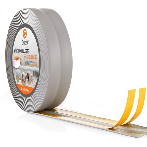 Quest banda de montaje y acabado pvc 25x15mm, 25m, autoadhesiva, gris