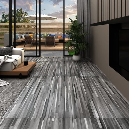 Maison exclusive - lamas para suelo de pvc autoadhesivas gris rayado 2,51 m² 2 mm