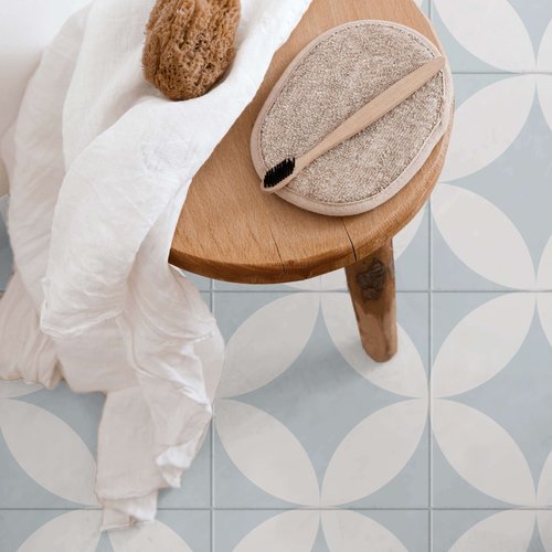 Baldosa vinilo adhesiva suelo adhesivo diamantes azul 20x20 cm - paquete 14 pegatinas