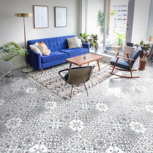 Vinilo baldosas suelo stella antideslizante - adhesivo de pared - revestimiento sticker mural decorativo - 1 adhesivo 60x60cm