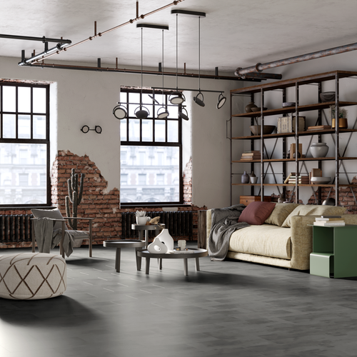 Artens - pavimento de pvc - baldosas de pvc para clipar seren - forte - efecto piedra - gris oscuro - dimensiones l. 60,72 cm x an. 30,31 cm - espesor