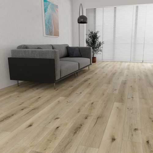 Suelo de pvc clip-on con base integrada - espesor 7,5 mm - garantía de 30 años - imitación roble claro - dimensiones l122 cm x l 23 cm