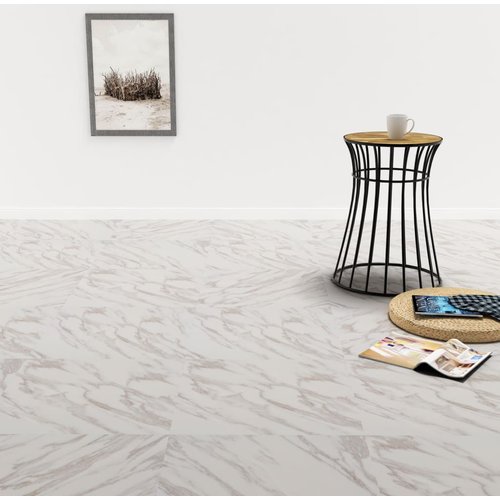 Vidaxl tarimas autoadhesivas 20 piezas pvc 1,86 m² mármol blanco