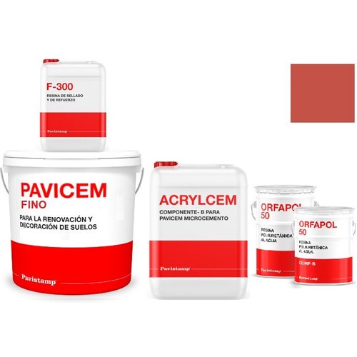 Kit microcemento 15 m2 bicomponente para paredes de yeso o pladur - polureteno mate-papaya