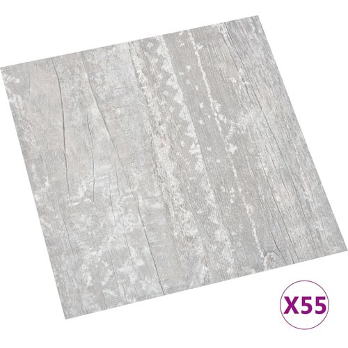 55 piezas lamas para suelo autoadhesivas | tarimas de suelo | tarimas autoadhesivas pvc 5,11 m² gris cfw67540