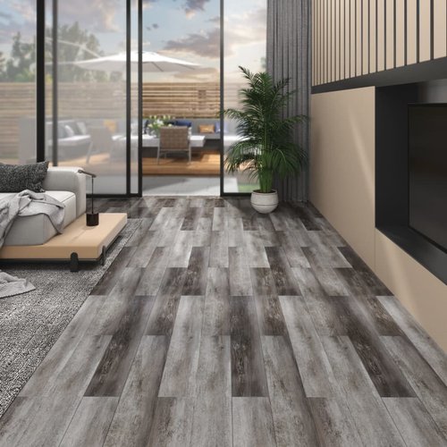 Vidaxl lamas para suelo de pvc autoadhesivas madera a rayas 5,02m² 2mm