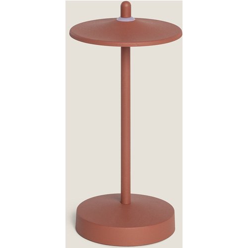 Lámpara de mesa LED portátil para exterior Milevani de Ledkia, metal en terracota, batería recargable USB, IP44, 80 lúmenes