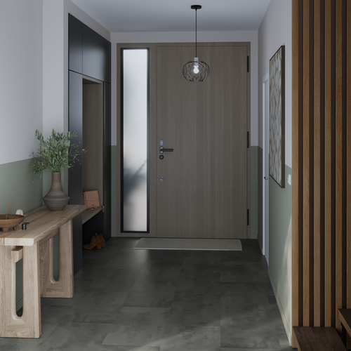 Artens - suelo de pvc - baldosas de pvc con clip seren - intenso - imitación piedra - gris - dimensiones l.91,44 cm x l.45,72 cm - espesor 4,5 mm -