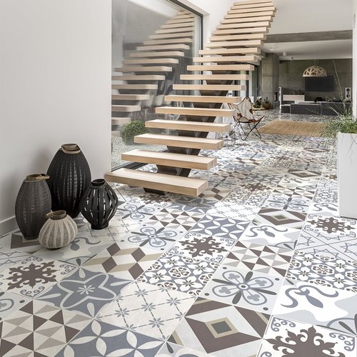 24 vinilos baldosas suelo antideslizante scopello - adhesivo pared - sticker revestimiento - 1 adhesivo 120x320cm-24stickers40x40cm