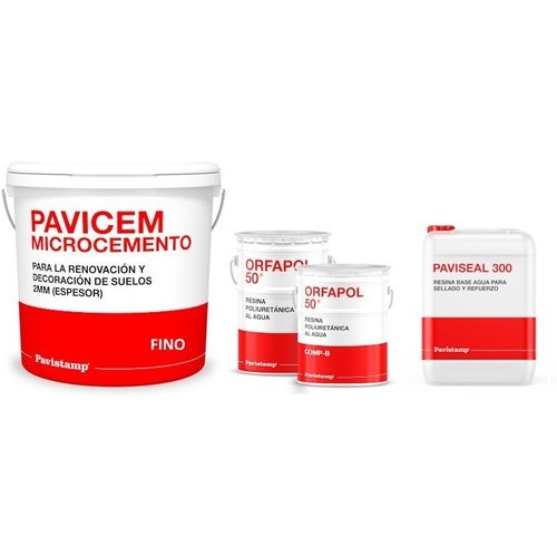 Kit microcemento 8 m2 monocomponente para paredes de yeso o pladur - poliuretano brillo-blanco