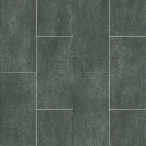 Sol pvc best - motif carrelage gris foncé marbré - rouleau de 3m x 3m