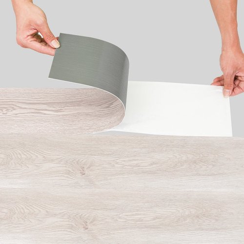 Tablas de pvc autoadhesivas,caja de 7 tablas de vinilo autoadhesivas,roble blanco, aprox.1m²
