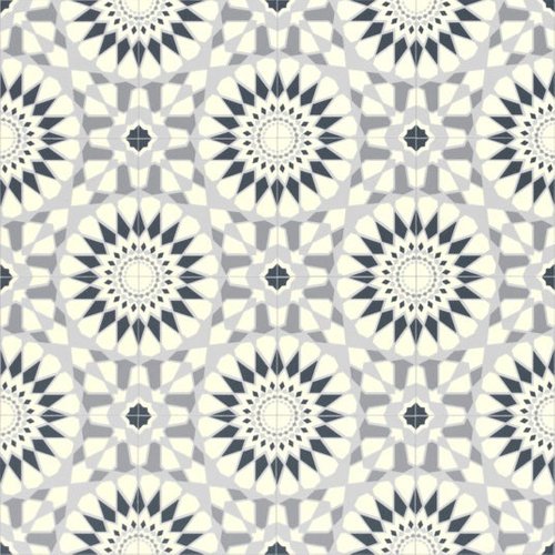 Pavimento vinílico - baldosas de cemento mosaico azul - rollo 2m x 16m