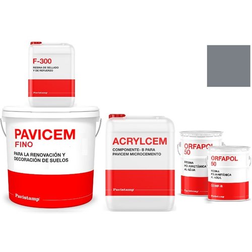 Kit microcemento 8 m2 bicomponente para paredes de yeso o pladur - polureteno mate-azul profundo