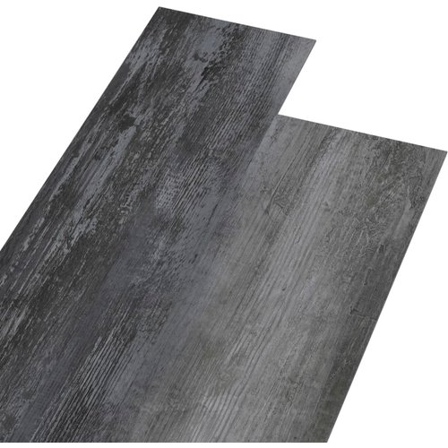 Lamas para suelo no autoadhesivas | tarimas de suelo pvc gris a rayas 5,26 m² 2 mm cfw22938