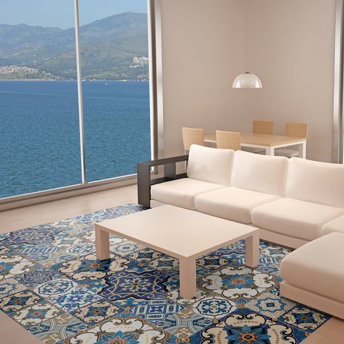 Vinilos baldosas de cemento suelo roméo antideslizante 60x90cm - adhesivo de pared - revestimiento sticker mural decorativo