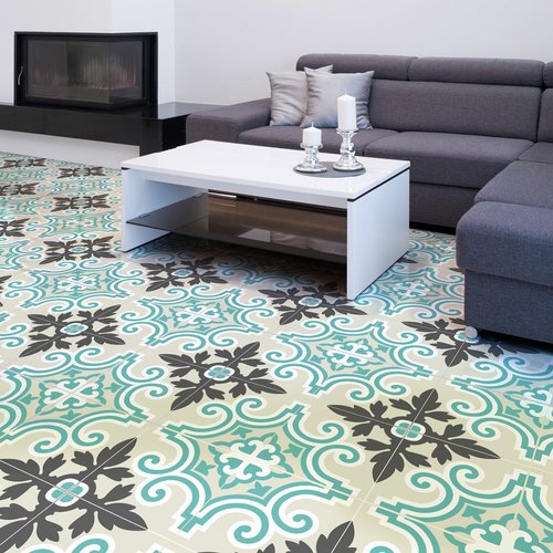 4 vinilo baldosas suelo antonio antideslizante - adhesivo de pared - revestimiento sticker mural decorativo - 4stickers50x50cm