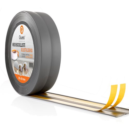 Quest banda de montaje y acabado pvc 30x30mm, 20m, autoadhesiva, graphite