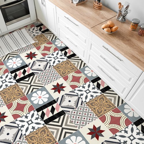 9 vinilos baldosas de cemento suelo antideslizante avellino - adhesivo pared - sticker revestimiento - 1 adhesivo 90x90cm-9stickers30x30cm