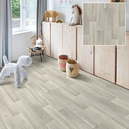 Suelo vinílico en rollo (sintasol) - 40 m² (2x20 m) - roble gris 719