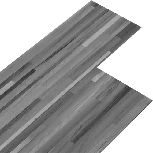 Lamas para suelo no autoadhesivas | tarimas de suelo pvc gris a rayas 5,26 m² 2 mm cfw25853