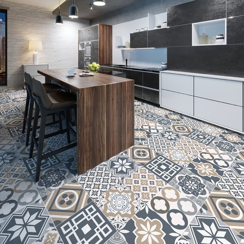 9 vinilos baldosas de cemento suelo antideslizante piano - adhesivo pared - sticker revestimiento - 1 adhesivo 120x120cm-9stickers40x40cm