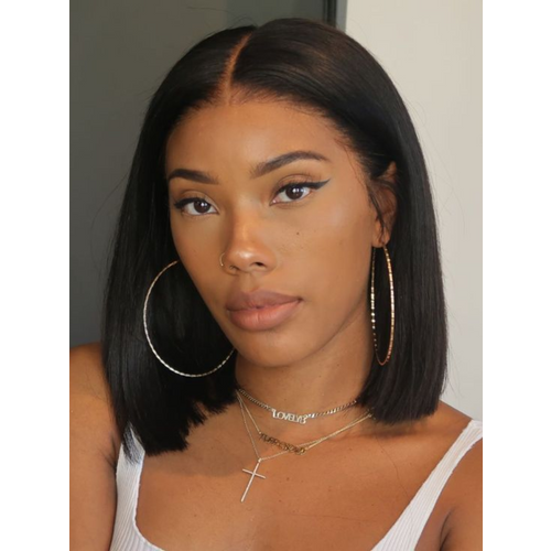 7x5 Bye-Bye Knots Put On And Go Glueless Lace Bleached Knots Bob Wig 150% Density
