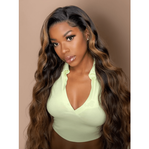 UNice Bundles #FB30 Brown Balayage Highlight 3Pcs Body Wave Human Hair Bundles