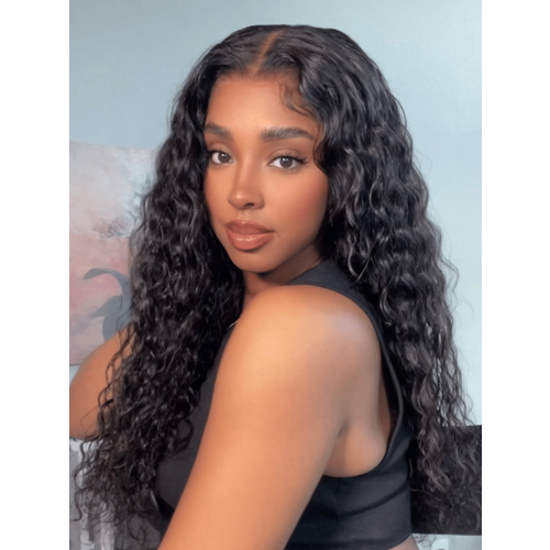 From 22'' Special Offer Bye-Bye Knots Wig 7x5 Quick Glueless Wet & Wavy Water Wave Invisible Knots Wig With Drawstring
