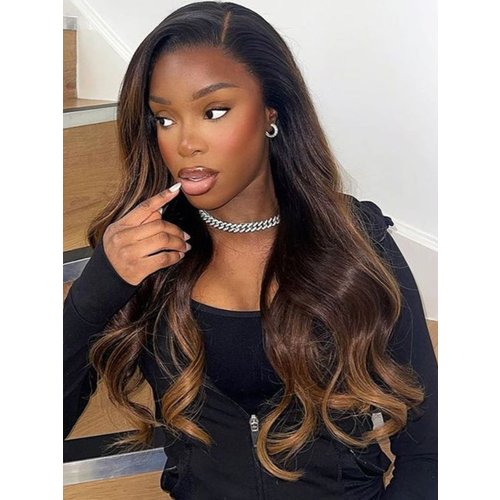 UNice Hair Bundles 3 Pcs/pack Black to Chestnut Brown Ombre Body Wave Virgin Human Hair