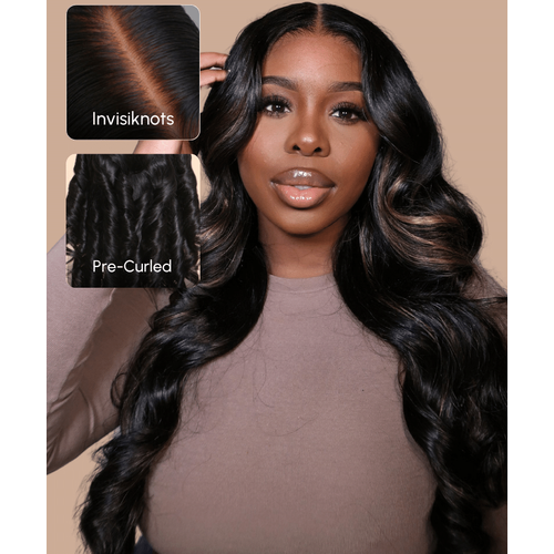 7x5 Bye-bye Knots Highlight Blonde Wig Pre-cut Pre-Bleached Pre-Plucked Super Melt & Natural