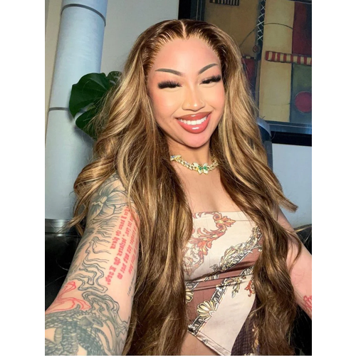 UNice Honey Blonde Body Wave 7x5 Bye Bye Knots Wig Glueless Lace Wig 150% Density