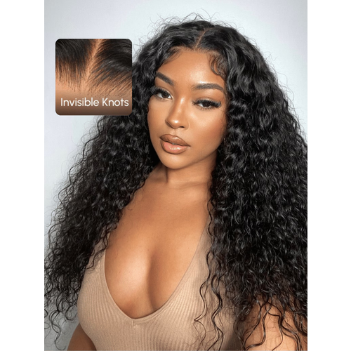 7x5 Bye Bye Knots Wig Quick Install Lace Water Wave Invisible Knots Lace Wig 150% Density