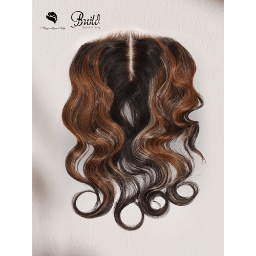 UNice Light Brown & Golden Blonde Highlights Body Wave Replaceable Lace Closure For Magic Lace Wig