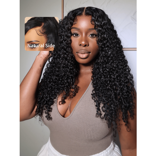 UNice Natural Black 13x4 Jerry Curly Pre-Everything Lace Front Wig