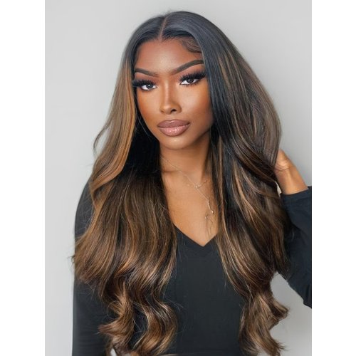 UNice EasiContour™ V Part Glueless Balayage Highlight Body Wave Wig 100% Human Hair