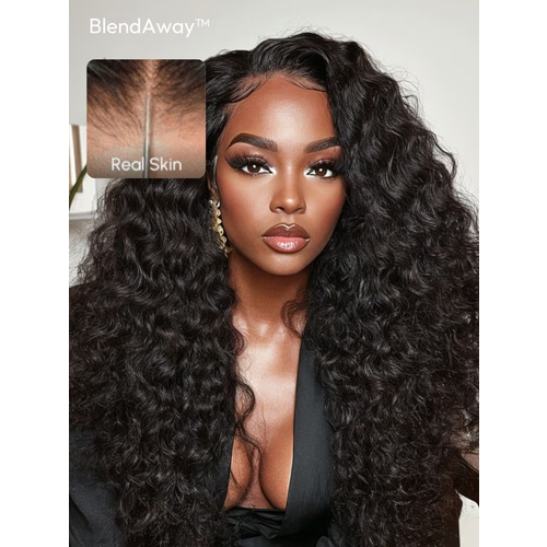 HD 5x5 Invisible Lace Pre-cut Glueless Deep Wave Wig 180% Density Natural Hair Line