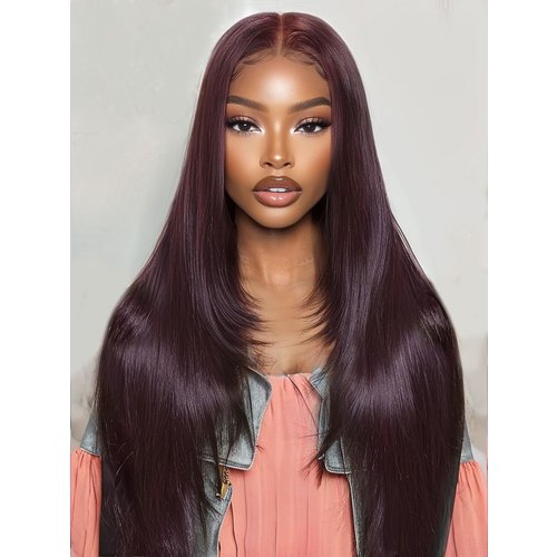 13x4 Pre-Everything™ Lace Frontal Black Cherry & Ginger Brown Perfect Melt Layered Straight Wig