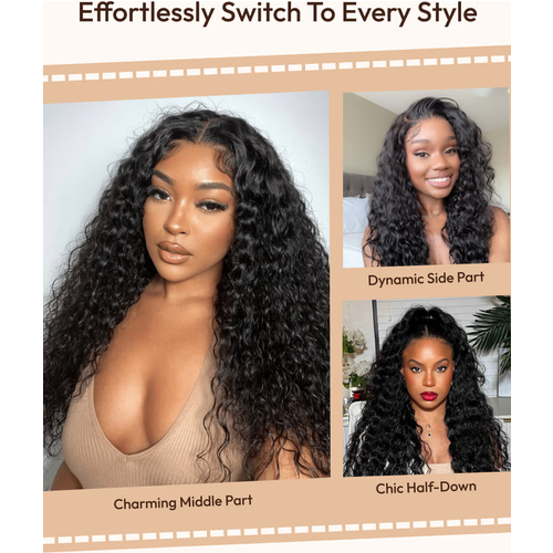 Invisi Drawstring 7x5 Bye-Bye Knots™ Pull And Go Wig Glueless Wet & Wavy Water Wave With Free Baby Hair