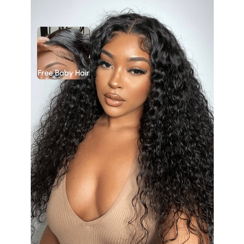 UNice 7x5 Bye-Bye Knots™ Pull And Go Wig Glueless Wet & Wavy Water Wave With Invisi Drawstring With Free Baby Hair