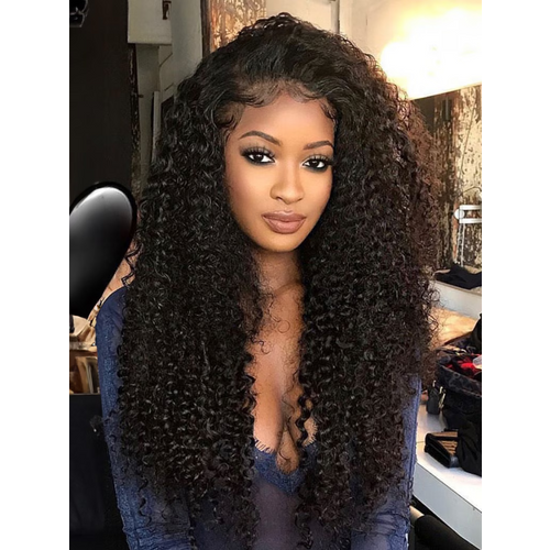 24'' 13x4 Pre-Everything Lace Frontal Wig Kinky Curly Wig With Bleached Invisible Knots
